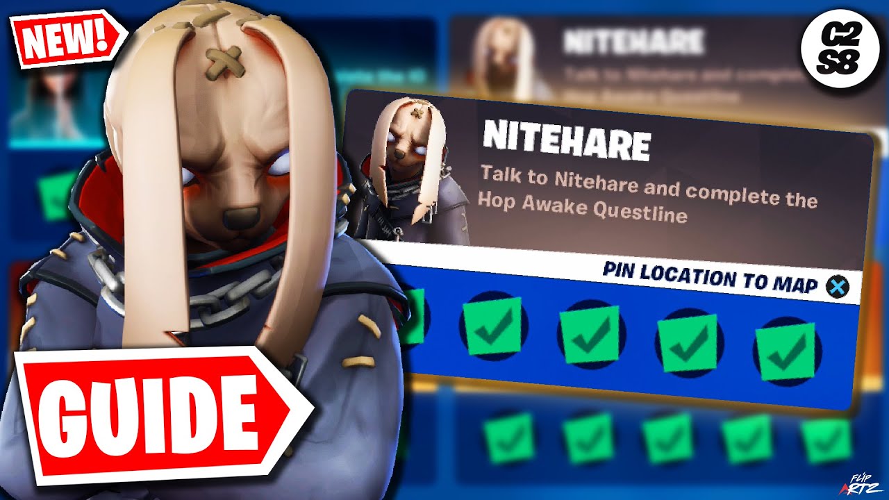 Nitehare Challenges Guide "Hop Awake Questline" (Fortnite Battle Royale)