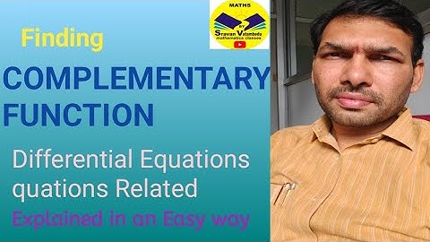 Complementary Function, solution of Higher order Differential Equation @VATAMBEDUSRAVANKUMAR