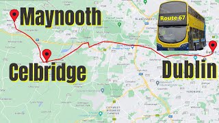 Dublin to Maynooth Bus Route 67 | Bus Ride from City Centre towards Celbridge to Maynooth Co Kildare