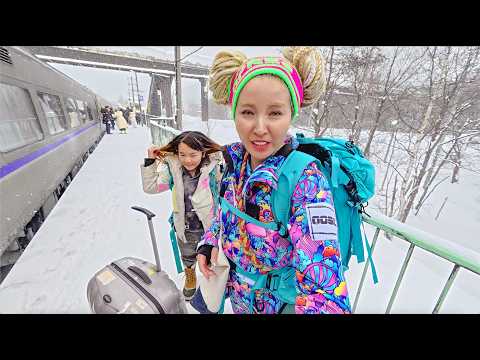 【北海道旅行】部屋広すぎない⁉️冬のスノーボード旅行🏂星野リゾートトマムまで電車で行ってみた🩷アンスクーリング