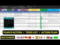 Plan daction excel  todolist excel  plan daction professionel excel  planning excel