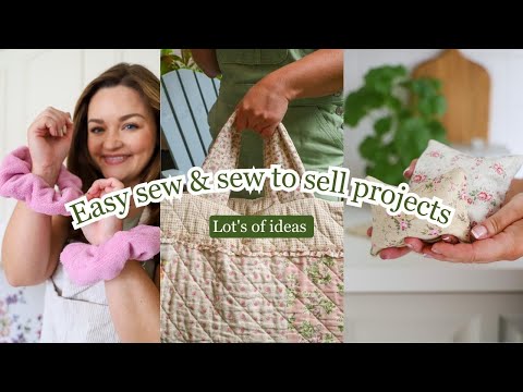 Easy sew projects, sew to sell ideas including DIY towel scrunchies 🧵