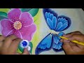 Pintando mariposa con Alfre Severo.