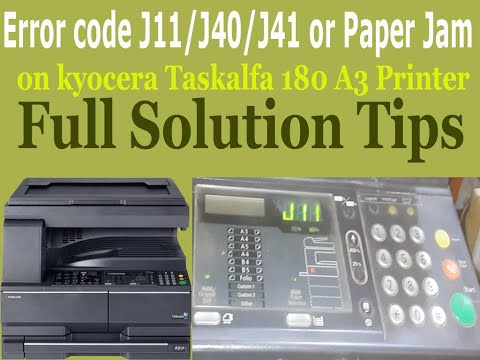 Kyocera Taskalfa 180 Multifunction printer showing Error Code J11