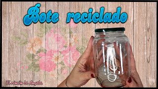 Bote reciclado con decoupage y porcelana fria