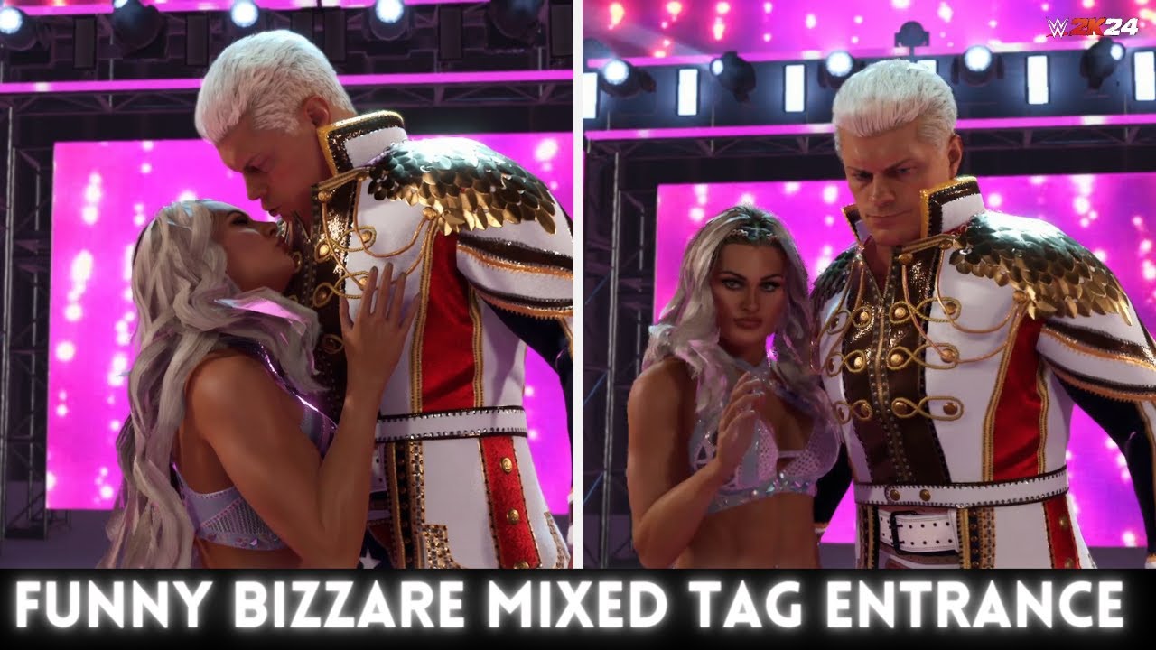 WWE 2K24 | Cody Rhodes Kisses Tiffany Stratton - YouTube