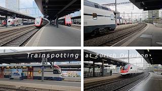 Trainspotting commuter S Bahn, RegioExpress Intercity and InterRegio Trains at Zurich Oerlikon 🇨🇭
