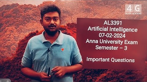 Artificial Intelligence AL3391 Important Questions February 2024 Anna University Semester 3 Exam