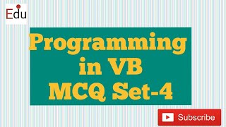 Programming in VB MCQ Set-4
