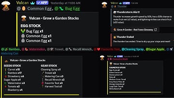 Grow a Garden Discord Stocks bot Vulcan Bot Set up