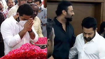 Jr NTR, Kalyan Ram at Krishnam Raju House | Prabhas  | TFPC