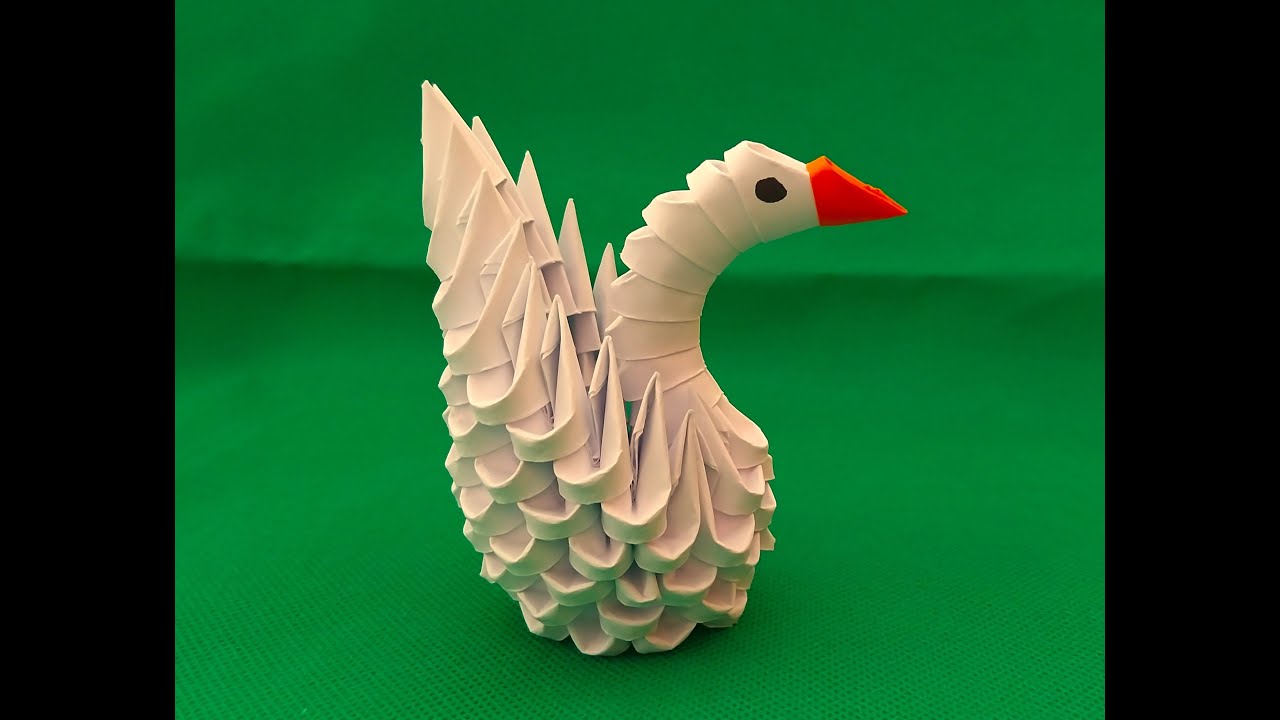 Easy 3D Origami Small Swan | 88 Pieces Beginner Tutorial - YouTube