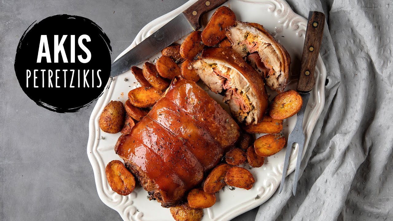 Porchetta with baby potatoes | Akis Petretzikis