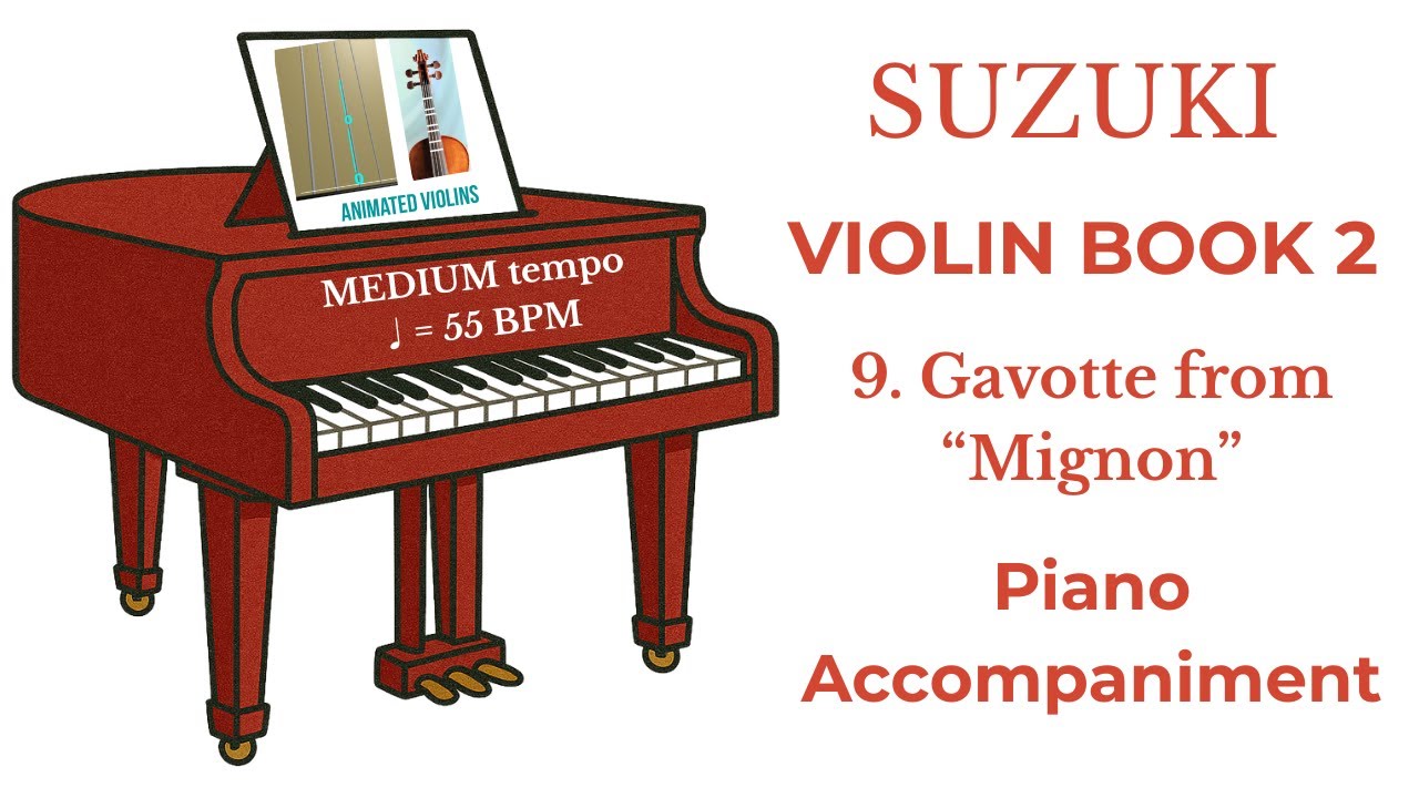 GAVOTTE from “MIGNON” 🎭 Suzuki Violin Book 2 | Song 9| MEDIUM
