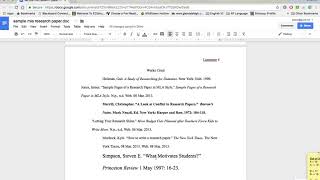 Formatting Your Research Paper on Google Docs