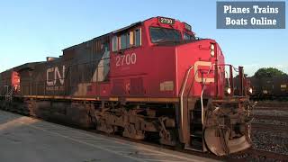 Cn 2700, Cn 5680 & Cn 2507 Engines Manifest Train Westbound In Sarnia