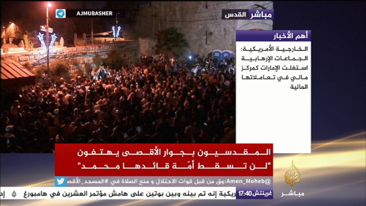 مظاهرات بالقدس احتجاجا على الاعتداءات على المسجد الأقصى