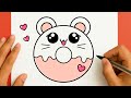 كيف ترسم دوناتس كيوت خطوة بخطوة رسم سهل تعليم الرسم للمبتدئين Cute Donut Drawing 