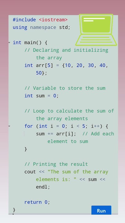 "Sum of Array Elements in C++ Explained in 60 Seconds! π | C++ Tutorial ...