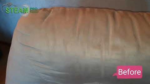 Steam cleaning a sofa before and after transformation