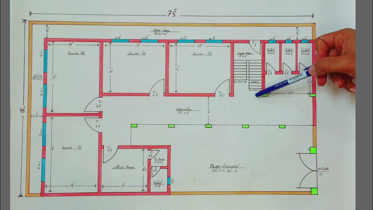 school-building-design-45x75-school-building-plan-pk-house-plans-video-no-28-youtube