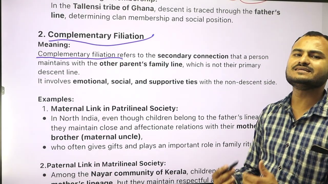 filiation & complimentry filiation| sandeep| social anthropology| upsc