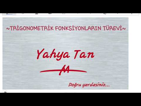 TRİGONOMETRİK FONKSİYONLARIN TÜREVİ