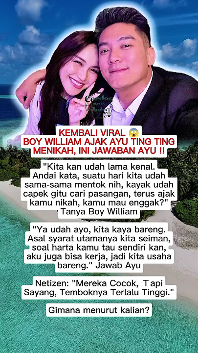 KEMBALI VIRAL 😱 Boy William Ajak Ayu Ting Ting Menikah, Ini Jawaban Ayu !!
