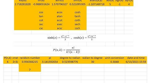 Excel: Engineering and Math Functions