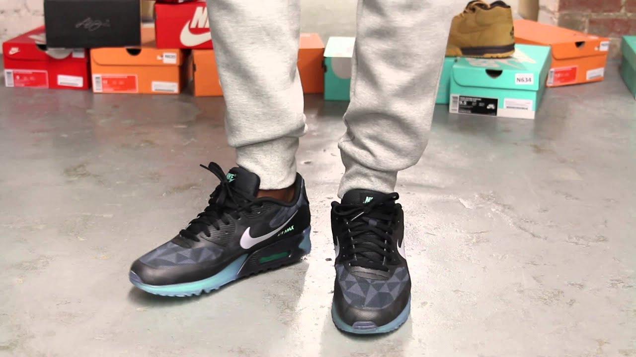 Nike Max 90 ICE QS "Black/ Cool Blue" On-feet Video at Exclucity