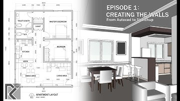 Apartment Autocad to Sketchup - Part 1