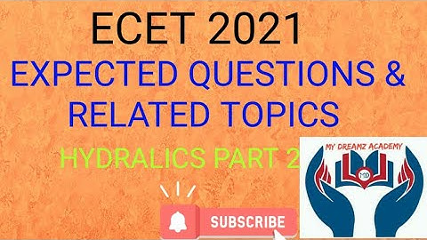 ECET 2021Expected questions in hydraulics part-02