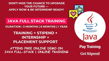 Java Full Stack Training Internship | Java Training  | Freshers + Stipend | #dlksoftwaresolutions