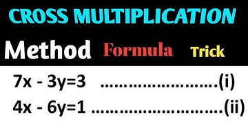 Cross multiplication method for solving simultaneous linear equations class 10 #cbse10 #icse9