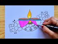 Dipawali per Drawing/Festival drawing competition/Poster on Diwali/Diwali Drawing easy