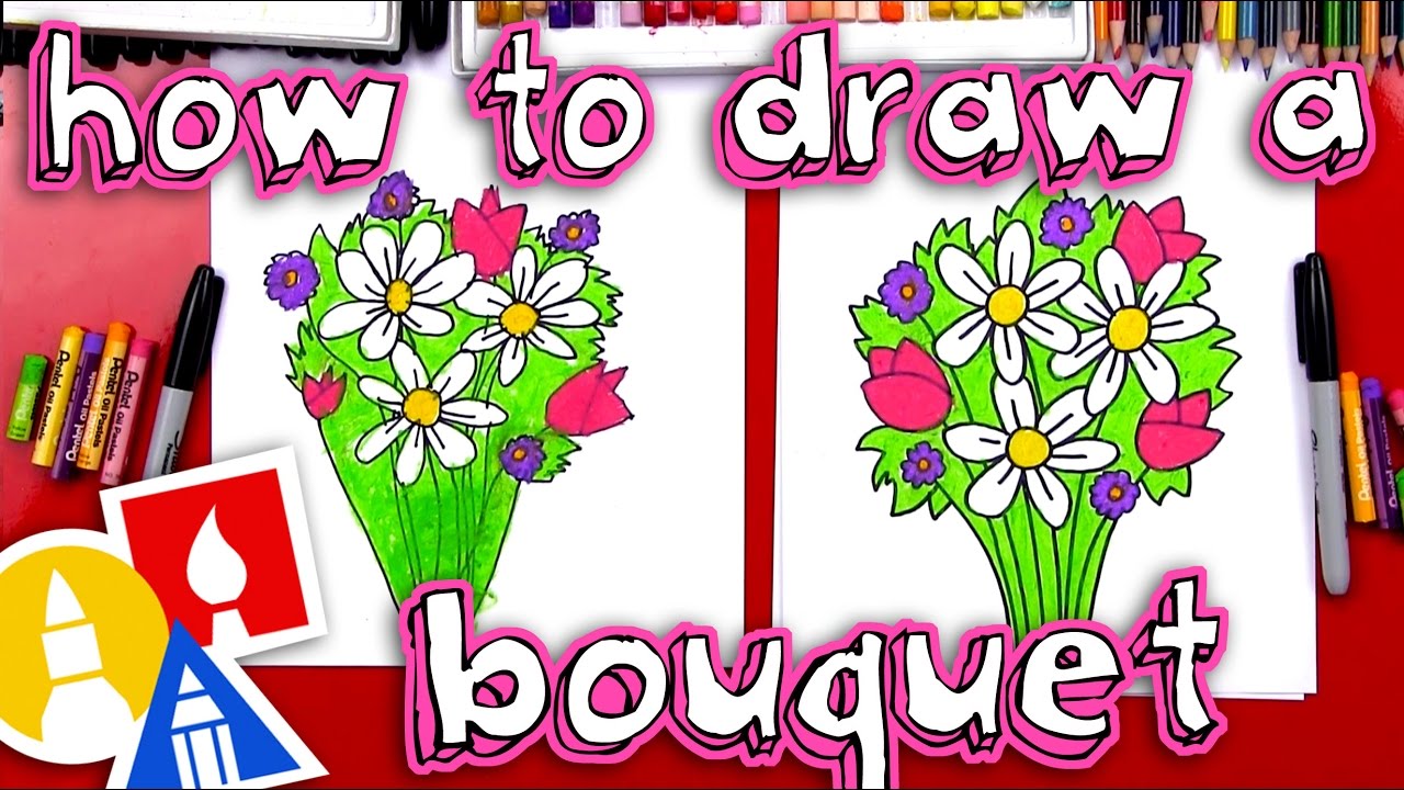 How To Draw A Flower Bouquet - YouTube