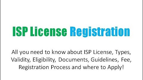ISP License Registration