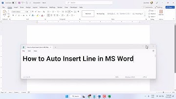 How to Auto Insert Line in MS Word