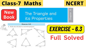 Class 7 Maths Chapter 6 The Triangle and its Properties NCERT Exercise 6.3 Full Solved #class7maths