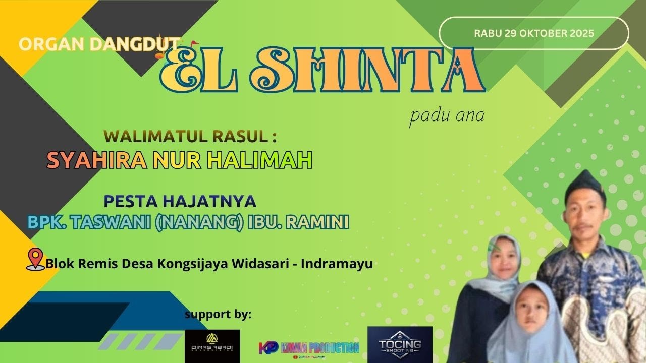 live musik "EL SHINTA" padu ana, hajat Bpk.Taswani (Nanang) Ibu Ramini Desa Kongsijaya Widasari