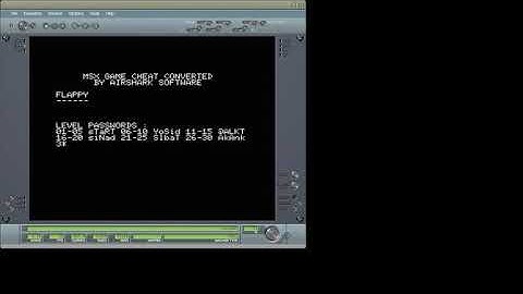 MSX GAME CHEATS/PASSWORDS