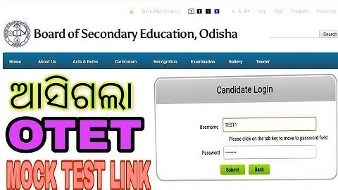 OTET MOCK TEST LINK AVAILABLE ON WEBSITE