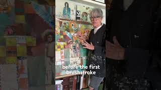 Setting The Stage To Paint   #shorts #mixedmediaart #creativeprocess
