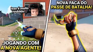 STREAMERS JOGAM PELA PRIMEIRA VEZ COM A NOVA AGENTE NEON! FACA DO PASSE DE BATALHA - VALORANT CLIPS