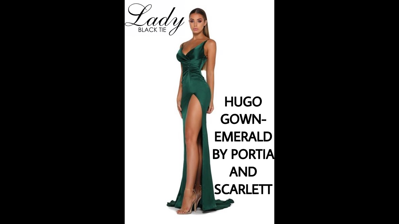 portia and scarlett hugo gown emerald