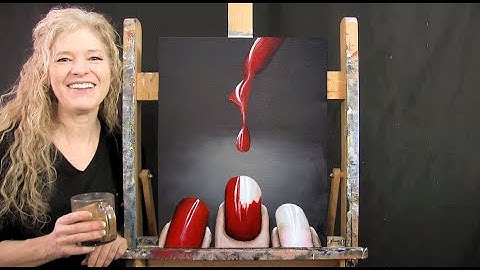 Learn How to Paint "NAIL POLISH DRIP" with Acrylic - Paint and Sip at Home - Step by Step Tutorial