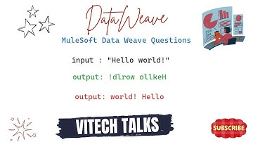 Data Weave Interview Questions | Reverse A String | @vitechtalks | Reverse Words