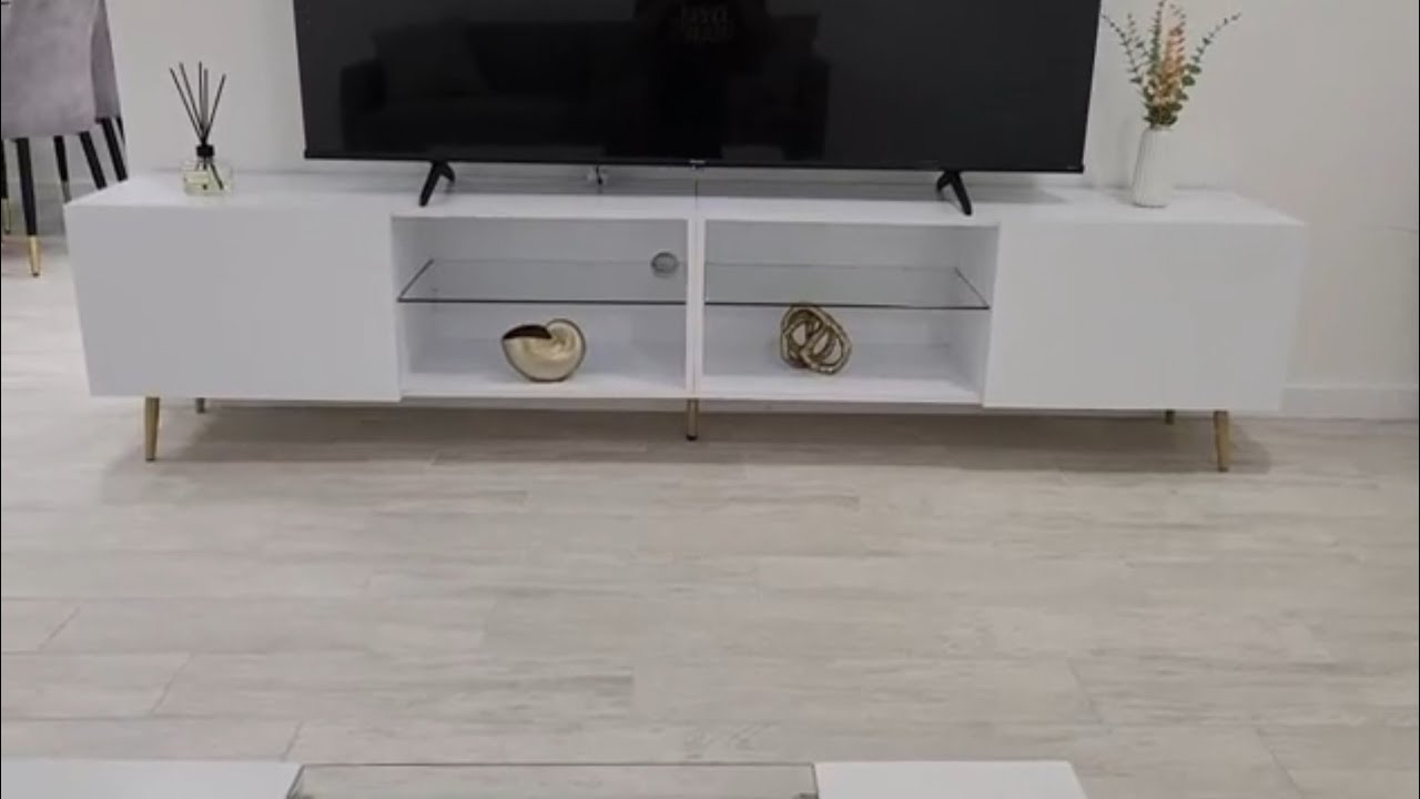 Bonzy Home 86" LED TV Stand, Modern Entertainment Center |QUICK OVERVIEW|