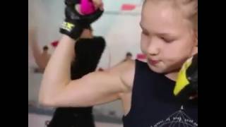 Crazy 9 year Old Boxing Girl