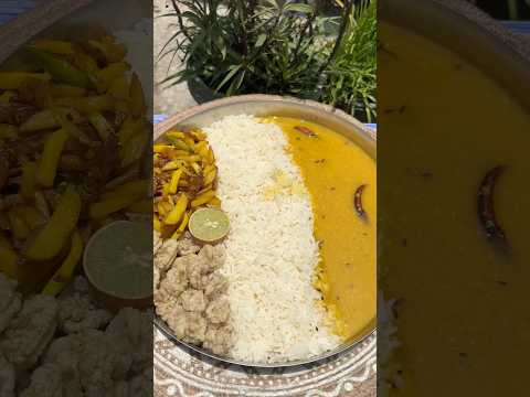 Daal Bhaat Aloo Bhujiya❤️ #ytshorts #daal #biharithali